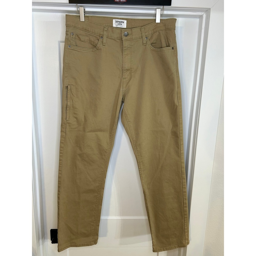 Denizen Levi's 231 Athletic Fit Khaki 36x29 Pants Mens Zip Utility Stretch